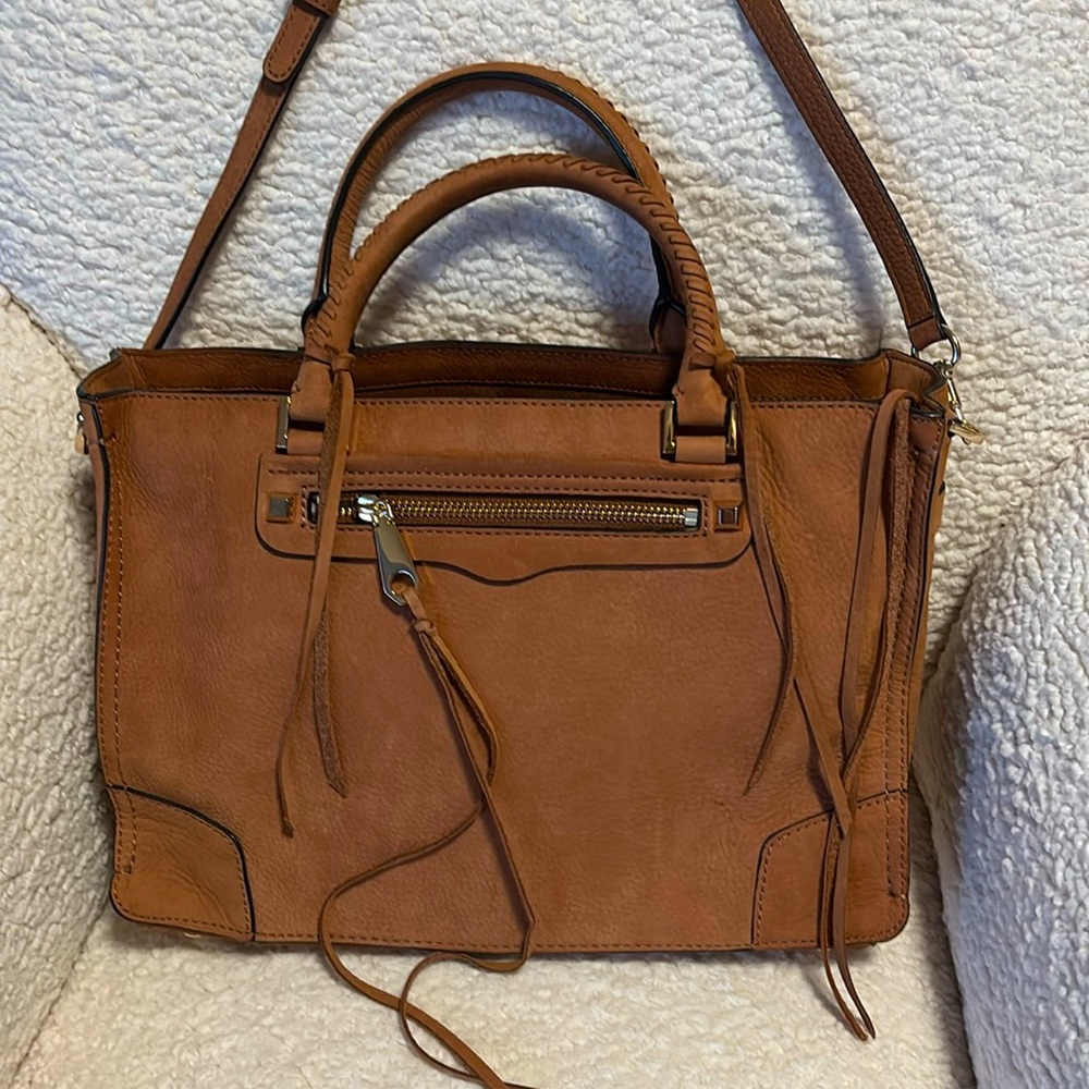 Rebecca Minkhoff Regan Satchel Tote with Top handles and 25” Cross Strap